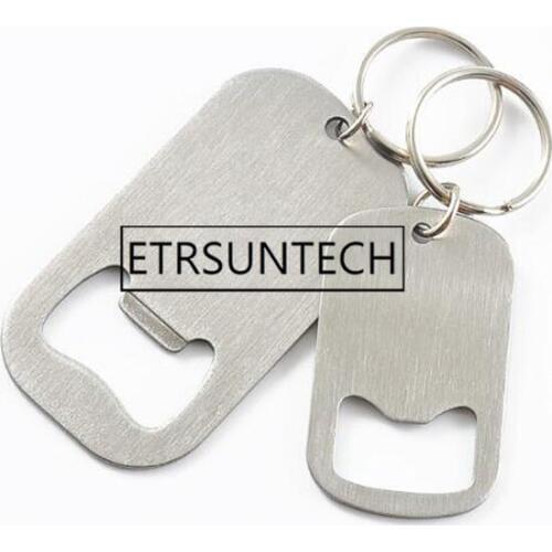 100pcs Stainless Steel Flat Speed Quick Bottle Opener Cap Remover Bar Tools Beer Opener Keychains Custom Engraved
