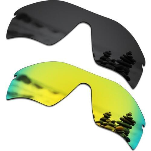 SmartVLT 2 Pieces Polarized Sunglasses Replacement Lenses for Oakley Radar Path Stealth Black and 24K Gold