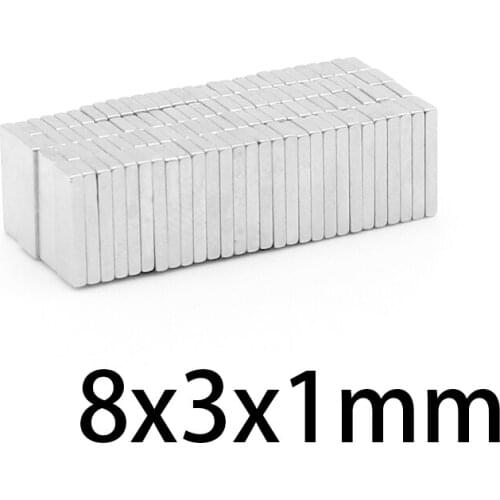 20/50/100/200/500/1000PCS 8x3x1 Thin Small Quadrate Magnets N35 8*3*1 Permanent NdFeB Magnet 8x3x1mm Strong Powerful Magnets