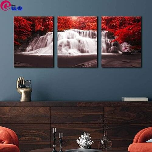 3 Pieces Of Black White Red Landscape Mangrove Forest 5d diy Diamond Painting Full Square Diamond Embroidery Mosaic Home Decor