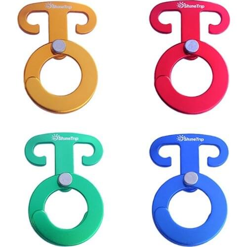 5Pcs Aluminum Alloy Camping Tent Wind Rope Buckle O Hook Travel Gag Rescue Automatic Multi-Purpose Fast Hang Buckle