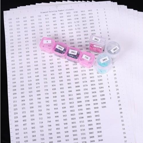 546 grids Diamond Painting Tools Number label stickers for Diamond painting Storage Box Accessory Tools A4 size