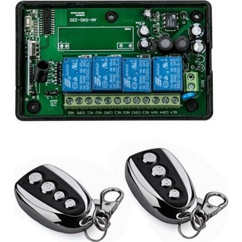 85-220V 4CH RF Wireless Remote Control System / Radio Switch remote switch 220V Learning code receiver+ 2* remote controller