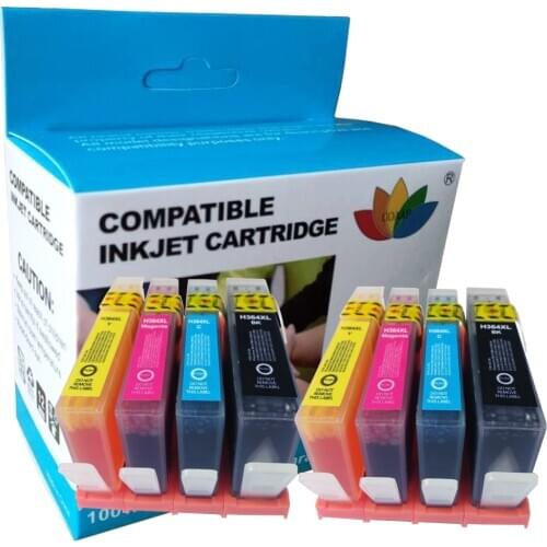 8x Compatible Ink Cartridges for hp364 Photosmart 6520 7520 5520 5510 B109 B110 C309 C410 C510 Printer