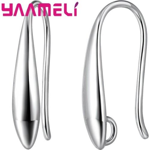Antiallergic 100% Authentic 925 Sterling Silver Earrings Making Companents DIY Jewelry Findings Smooth Handmade Acessories