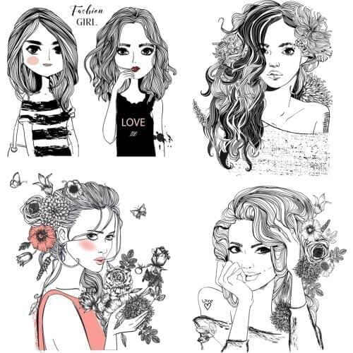 AZSG Cute / Fashion Girls Clear Stamps For DIY Scrapbooking Decorative Card Making Crafts Fun Decoration Supplies