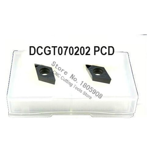 Free shipping 2PCS PCD Inserts DCGT070202 PCD Suitable For Lathe Tools Turning Tools SDJCR / SDQCR / SDNCN