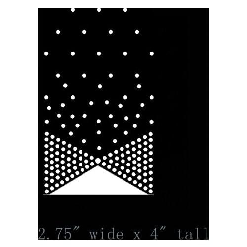 Free Shipping Cheer bow strip v end ombre 2.75" x 4" rhinestone Iron On bling transfer Trim