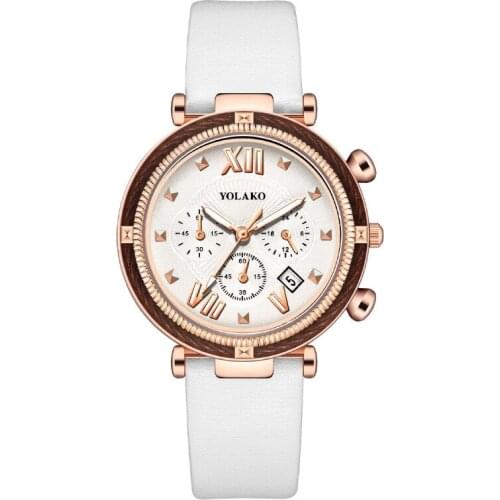 Fashionable Design Leather Strap Quartz Watches For Women Ladies High Quality Luxury Brand Wristwatch Relojes calendar cLOCK