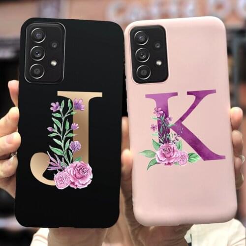 Cute Letters Cover For Samsung Galaxy A72 Case SM-A725F Soft Silicone Phone Cases For Samsung A72 A 72 5G A726B Back Cover Coque