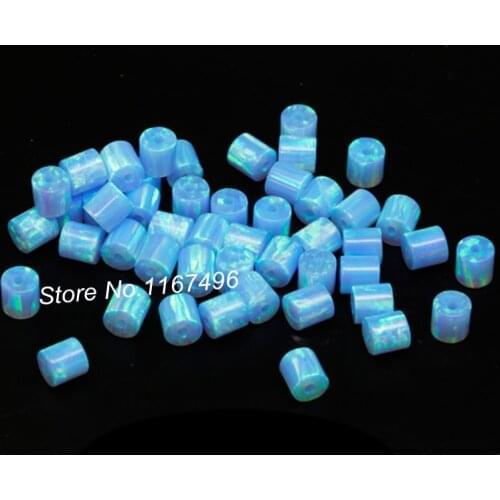 100pcs /lot 4mm Cylindric Opal Beads Cylindrical Opal Synthetic Drilled Cylindrical Opal Beads for Necklace & Bracelet