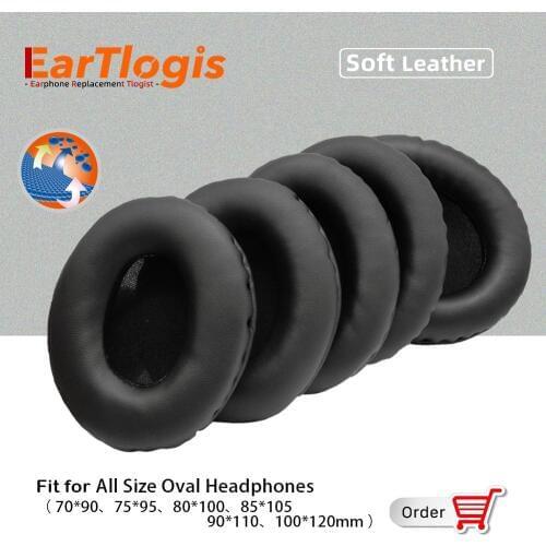 EarTlogis All size Oval Black Universal Replacement Ear Pads for Sennheiser AKG HifiMan ATH Philips Fostex Sony Beyerdynamic