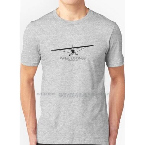 Wheel Landings T Shirt 100% Pure Cotton Piper Cub Taildragger Airplane Pilot Carbon Cub Funny Airplane Super Cub Flying Cowboy
