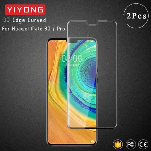 YIYONG 3D Edge Curved Glass For Huawei Mate 30 20 Pro Tempered Glass P40 P30 Pro Screen Protector For Huawei Mate 40 Pro Mate40