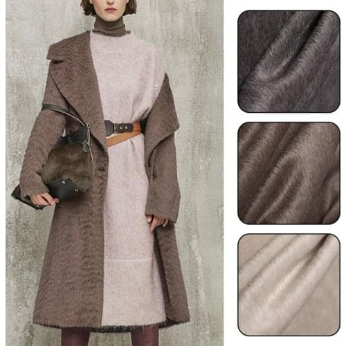 Quality 140CM Wide 580G/M Weight 65% Vicuna & 25% Wool & 10% Cashmere Autumn and Winter Overcoat Fabric DE1158
