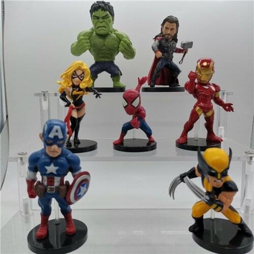 Marvel The Avengers Iron Man Captain America Heroine PVC Genuine Collection Ornaments Model Toy