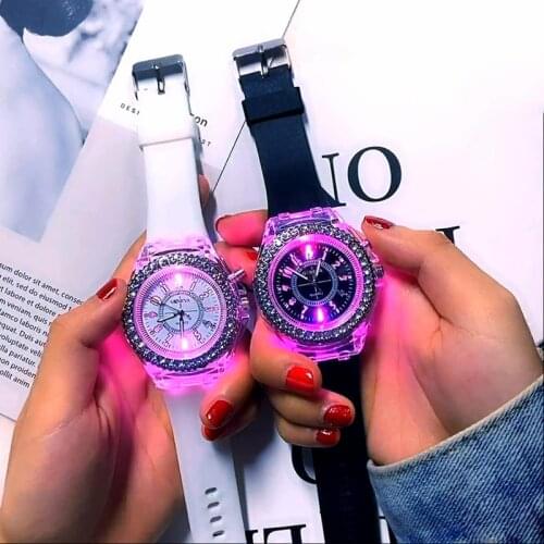 Fashion light watch men and women casual silicone luminous LED light watch gift souvenir