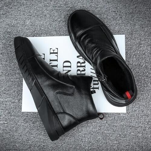 New Men Shoes Autumn Winter Boots Retro Style Ankle Boots Casual Martin Boots High-top Shoes Men Sneakers Wear-resistant Zapatos