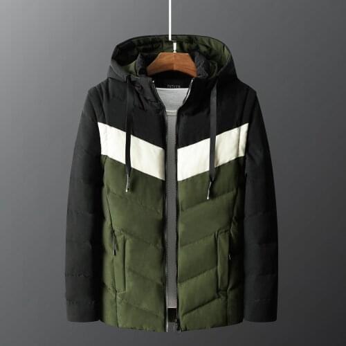 2021 Mens Fashion Combination of Three Color Thickened coat Teenagers Winter Casual Hooded Warm coat