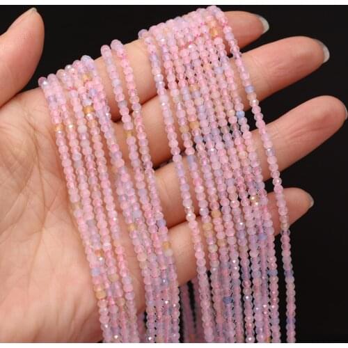 Natural Stone Small Faceted Cutting Loose Tiny Morganite Beads for Jewelry Making DIY Exquisite Ring Bracelet Necklace Supplies