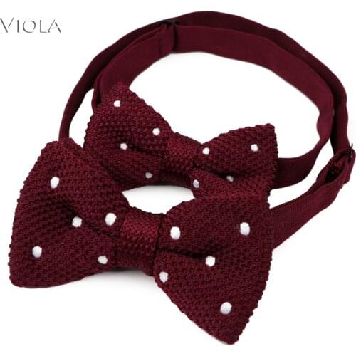 Solid Dot Knit Kids Bowtie Parent-Child Pet Sets Lovely Butterfly Boys Men Bow Tie Cute Dog Tie Accessory Christmas Gift Quality