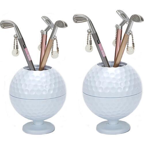 Practical Mini Superior Golf Club Models Ball Pen + Golf Ball holder Set Golf Accessories free shipping