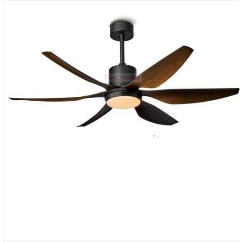 55inch Nordic large country industrial wind ceiling fan LED light DC American retro remote restaurant living room ceiling fans