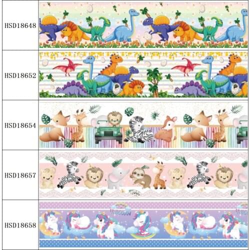 22MM 25MM 38MM 50MM 75mm Printed Pattern on Grosgrain Ribbon for diy ribbon