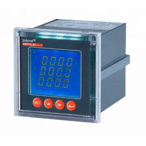 96*96mm CE energy meter AMC96L-E4 three phase voltage current power watt kwh panel with rs485 LCD
