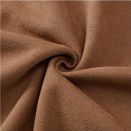 Width 66" Solid Color Fashion Simple Soft Rib Knitted Fabric By The Yard For T-Shirt Coat Dress Material