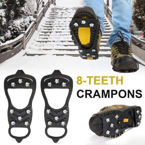 8-Tooth Outdoor Non-Slip Crampons Anti-Drop Shoe Cover Non-Slip Simple Crampons For Hiking On Snow Ice Surface Ground Mountain