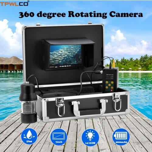 IP68 Waterproof Fish Finder Video Camera 360 degree Rotating Underwater Fishing Camera With 7inch 20m Cable DVR 3.6mm Camera