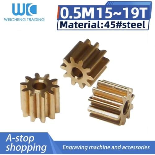 10pc 0.5Mod 15/16/17/18/19 Teeth gear rack spur gear precision copper steel cnc pinion