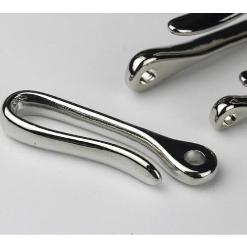 1 x Brass Belt U Hook Fob Clip Keychain Retro Vintage Chrome plated Key Ring Wallet Fish Hook 3 sizes available