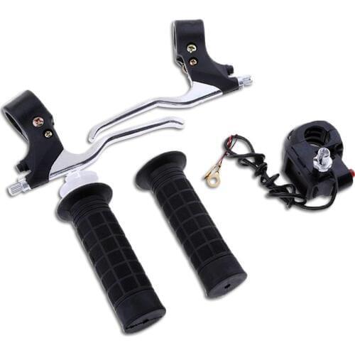 1pair 22mm Mini Motorcycle Hand Grips Kill Stop Switch Twist Throttle Brake Levers Set ATV Quad Go Kart Dirt Bike