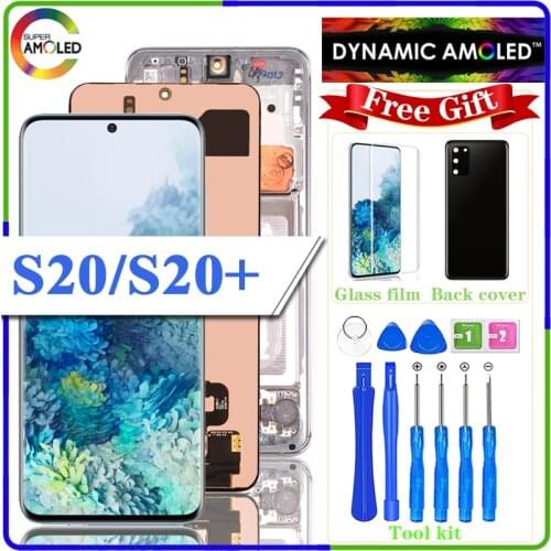 100% New Original For Samsung Galaxy S20 Lcd G980 G980F Display Touch Screen Digitizer For Samsung s20 plus LCD G985 G985F Lcd