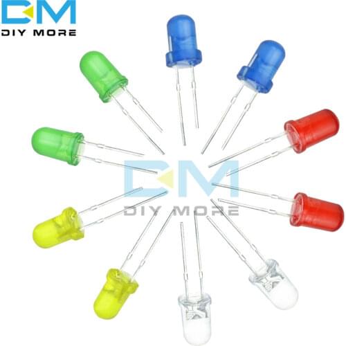 100pcs LED 5MM Red Blue White Yellow Green LED Light-emitting Diode Red Turn Red Diodes Light Super Bright Bulb Lamp Diy Kit