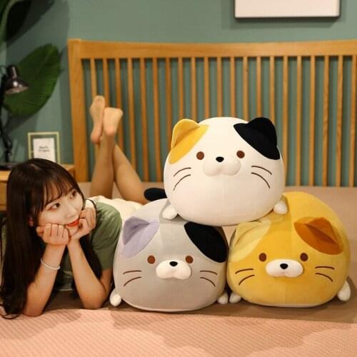 1pc35/50/60cm Cute Fat Cat Plush Toys Funny Stuffed Animal Dumplings Cat Pillow Sofa Cushion for Girls Baby Doll Gift Presents