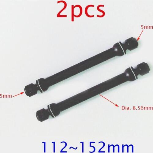 2Pcs Metal Universal Transmission Shaft Drive Axle 112-152mm CVD for 1/10 RC Crawler Truck Axial SCX10 D90 RC4WD HSP 94180 CC01