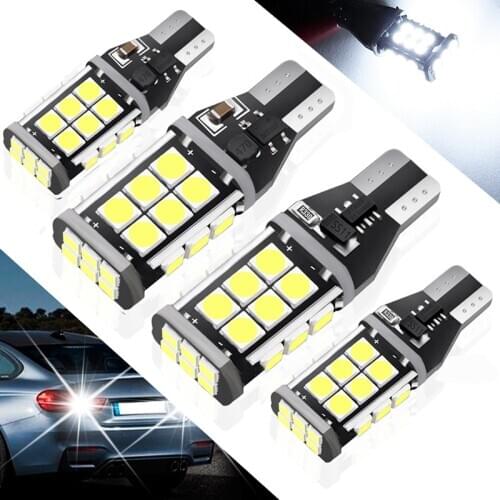 2PCS Hot sale T15 W16W WY16W Super Bright LED Car Tail Brake Bulbs Turn Signals Reverse Lamp Daytime Running Light