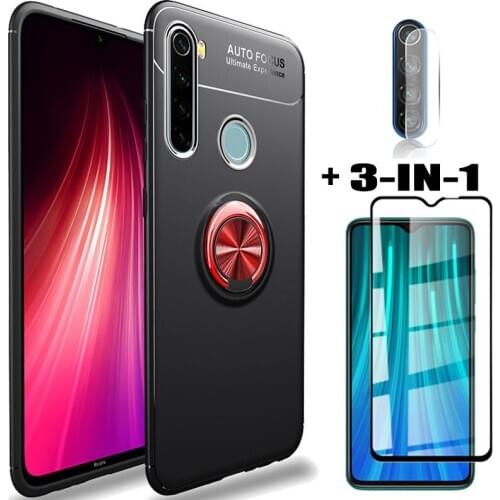 3-in-1 phone cases + camera protector for redmi note 8pro magnetic ring silicone cover redminote 9s tempered glass film note8 pro xiaomi note 8 t case cover redmi note 8t case redmi note 9 pro case redmi note 8