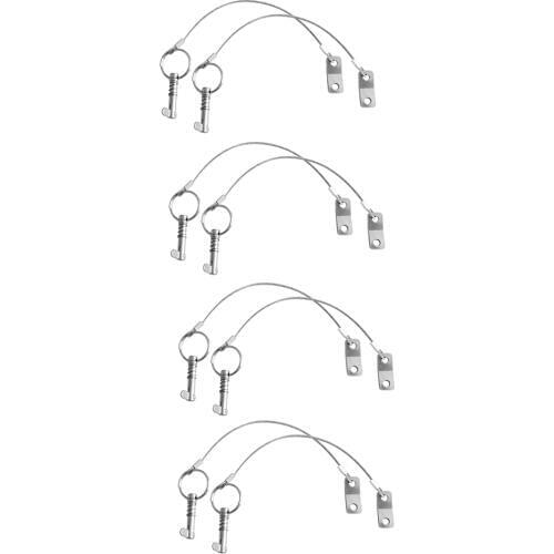 8 Pieces Stainless Steel Quick Release Pin Lanyard for Boat Top Deck Hinge