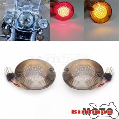 Motorcycle Accessories Flat LED Inserts 1156 Bullet Turn Signal Light for Harley Softail Deluxe Electra Glide Road King 1998-12