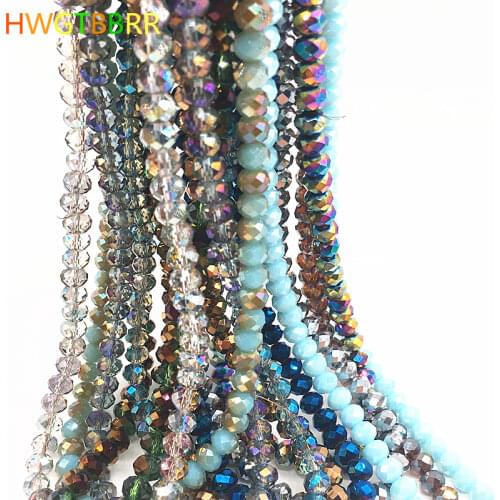 Wholesale 4/6/8mm Rondelle Austria Faceted Crystal Glass Beads,Wheel Beads,Transit Beads,Bracelet Necklace Diy Jewelry Making #O
