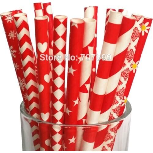 Free DHL Shipping $100 Above Paper Straws, Snowflake Paper Straws, Drinking Paper Straws Christmas Paper Straws 1500 pcs Mix