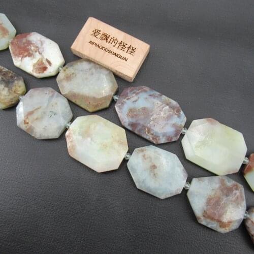 APDGG Natural Faceted Agate Stone Nugget Hand Cut Rectangle Rectangular Loose Beads 15" Strand Jewelry Making DIY