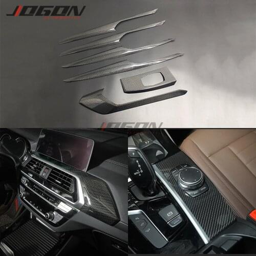 LHD 6pcs For BMW X3 X4 G01 G02 2018 2019 2020 Car Central Console Gear Shift Air Vent Outlet Frame Interior Door Panel Trim