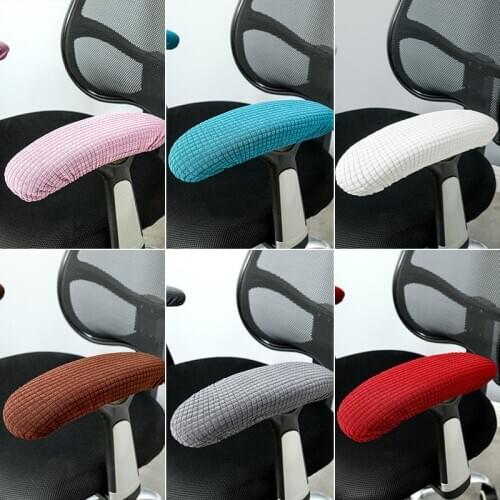 2pcs Corn fleece Armrest Cover Solid Color Elastic Waterproof Spandex Armrest Cover For Office Computer Swivel Chair Armrest