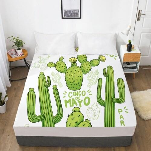 Elastic fitted sheet bed sheet With An Elastic Band 150/180/200/160*200 Mattress Cover Double Bed cover Nordic Green