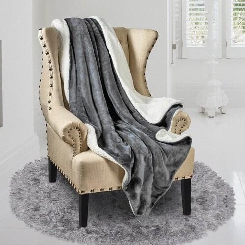 Flannel Blanket Double-Layer Thick Sherpa Throw Blanket for Winter Soft Sofa Bed Couch Frazadas Manta De Cama Cobertor 130x160CM